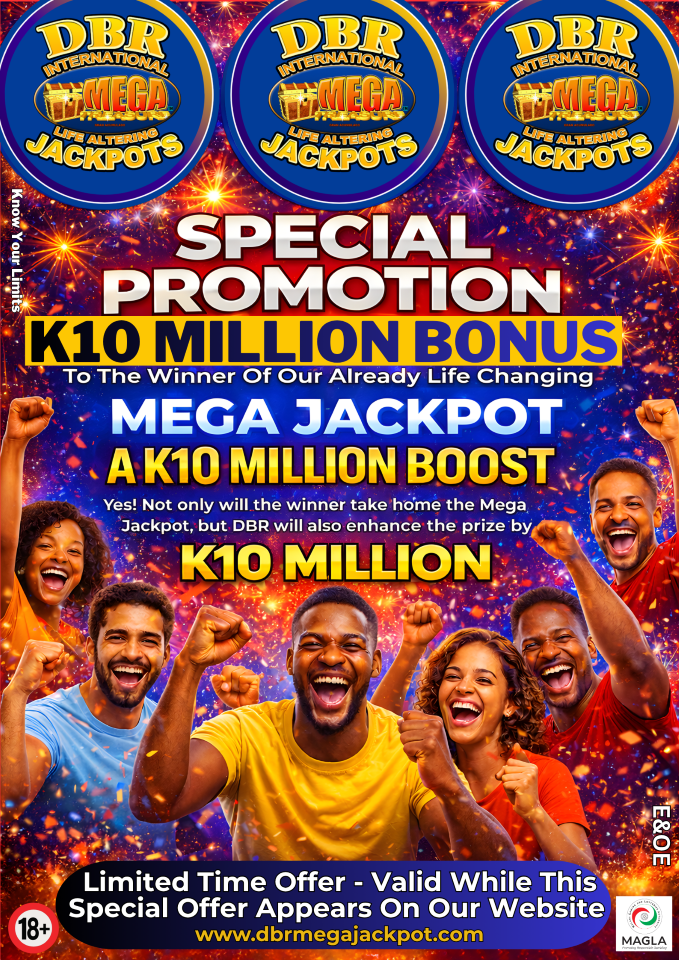 K10 Million DBR Jackpot Promotional Poster